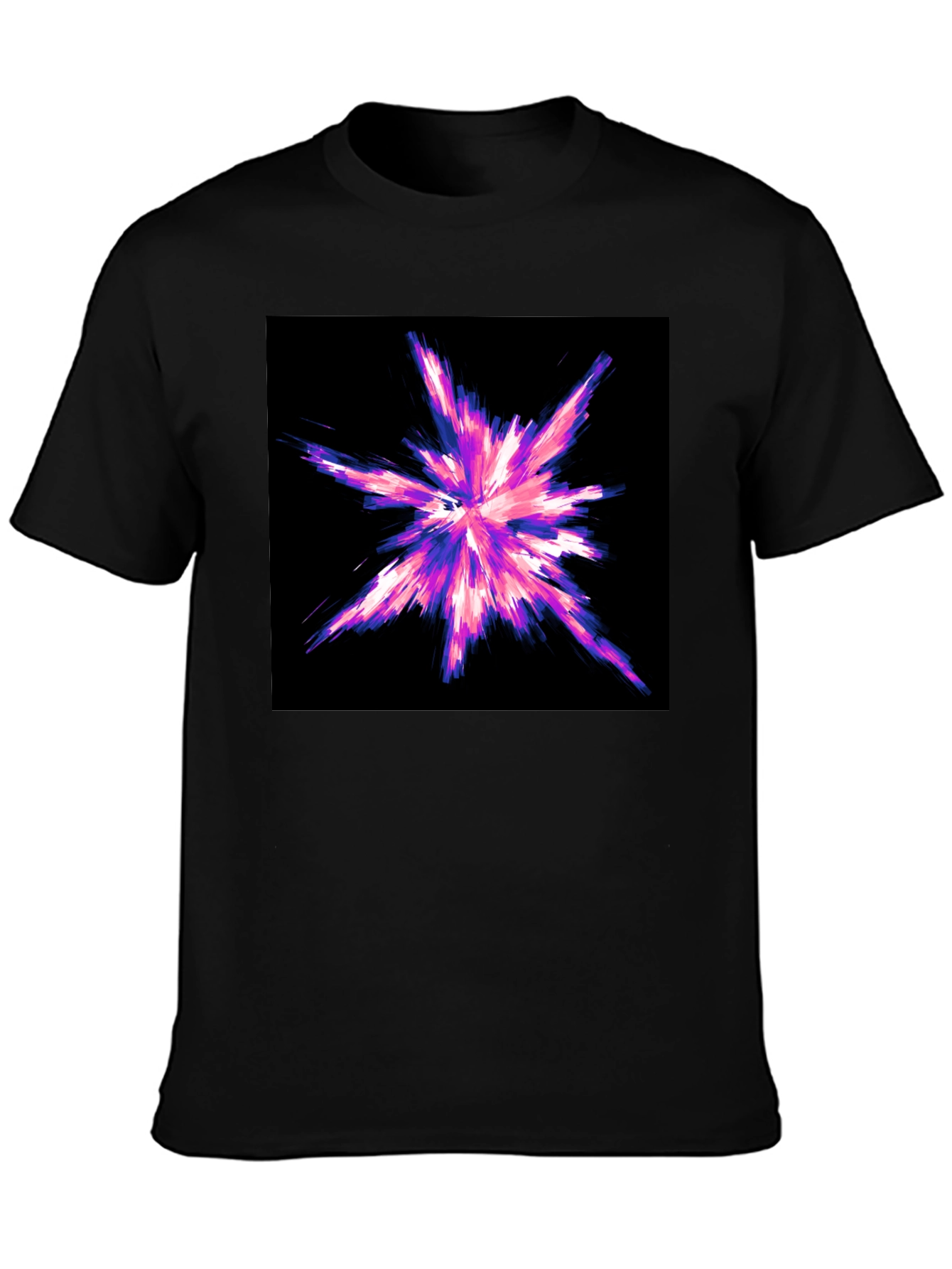 Abstract Burst Graphic Black T-Shirt