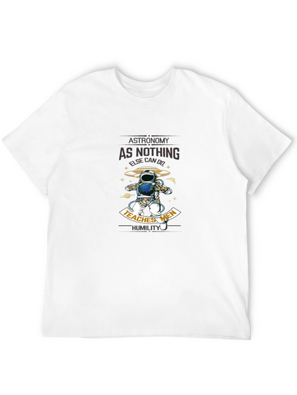Astronomy Teaches Men Humility Black T-Shirt
