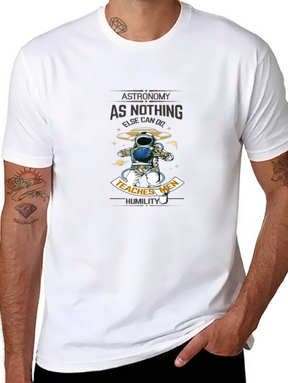 Astronomy Teaches Men Humility Black T-Shirt