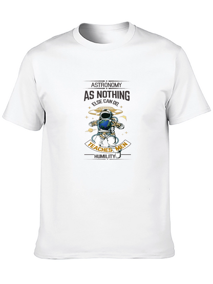 Astronomy Teaches Men Humility Black T-Shirt