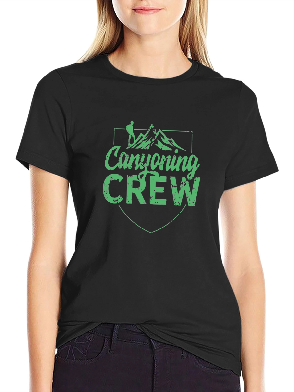 Canyoning Crew Black Graphic Tee - Adventure Ready!