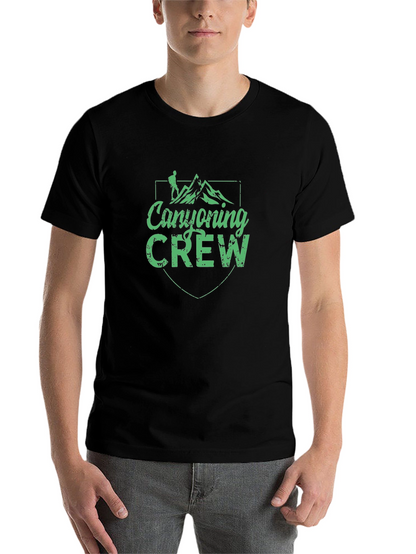 Canyoning Crew Black Graphic Tee - Adventure Ready!