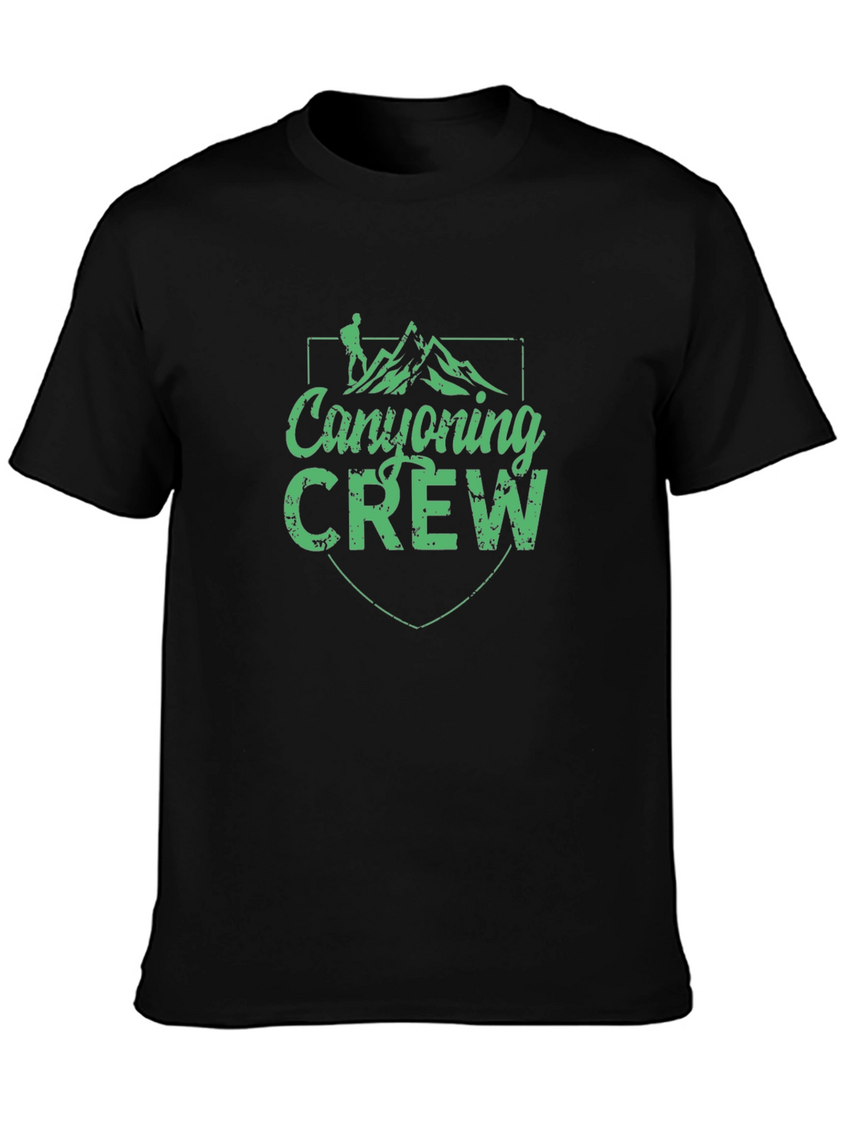 Canyoning Crew Black Graphic Tee - Adventure Ready!
