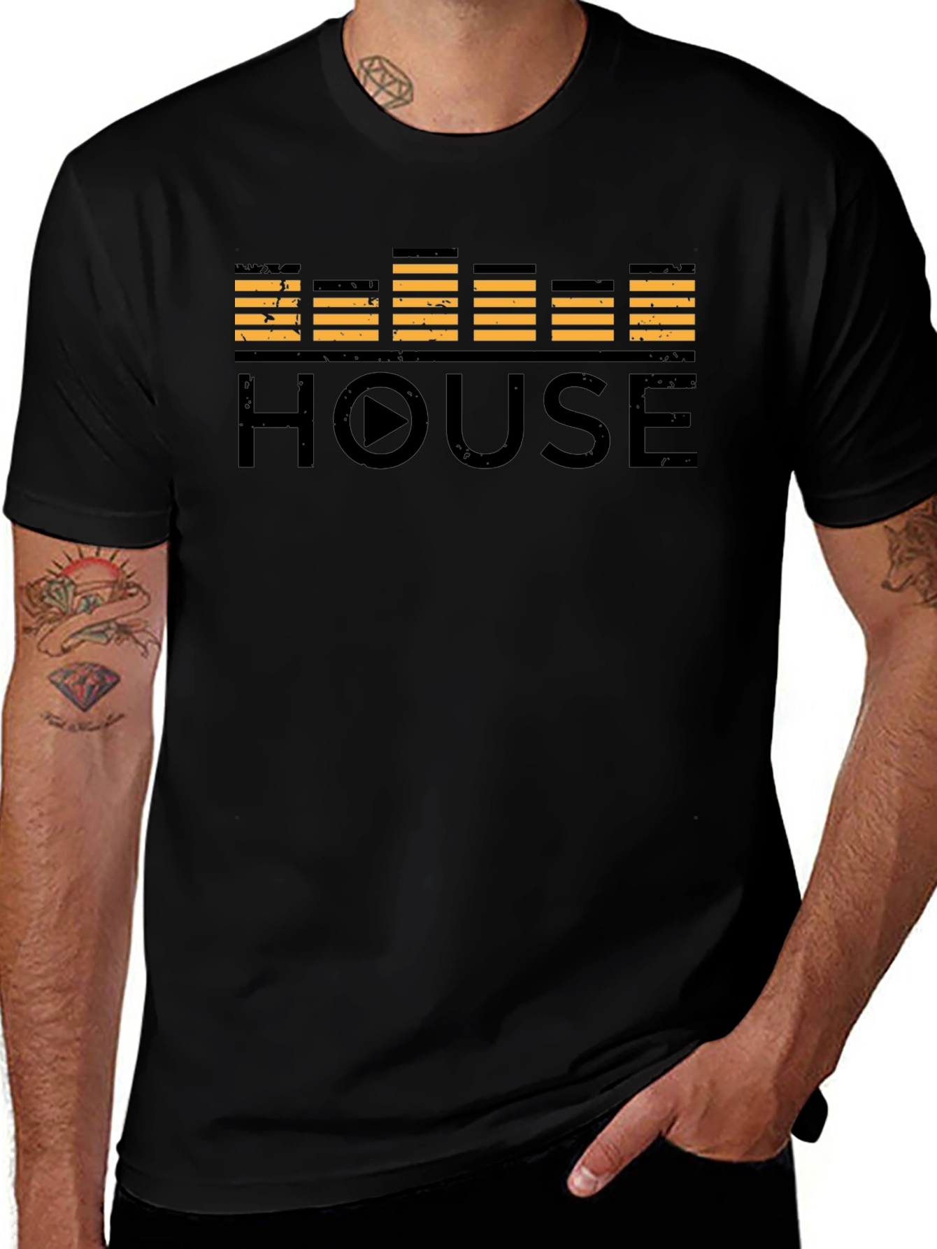 House Music Equalizer Black T-Shirt