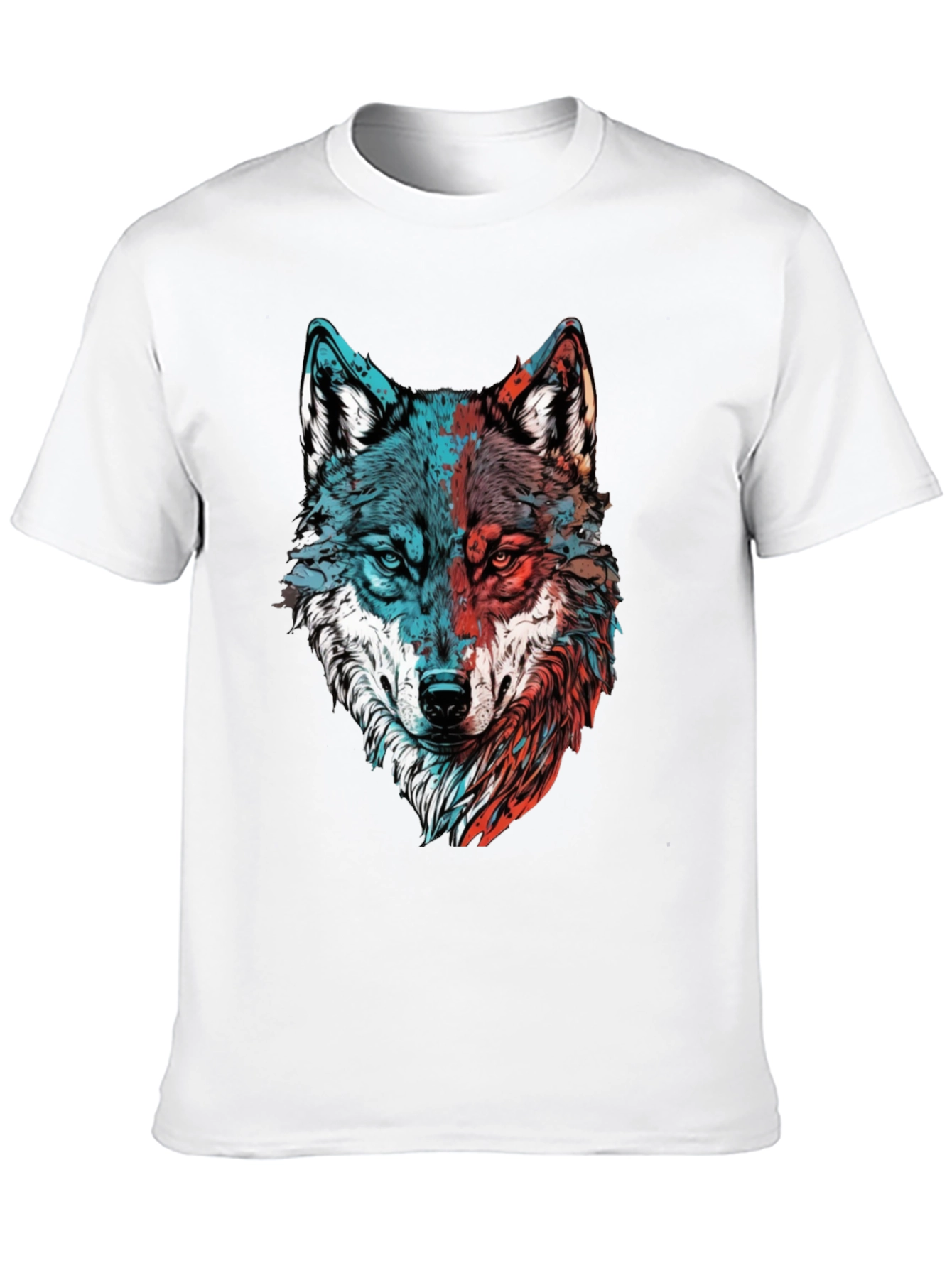 Wolf Graphic Tee - Mens Black Crewneck T-Shirt