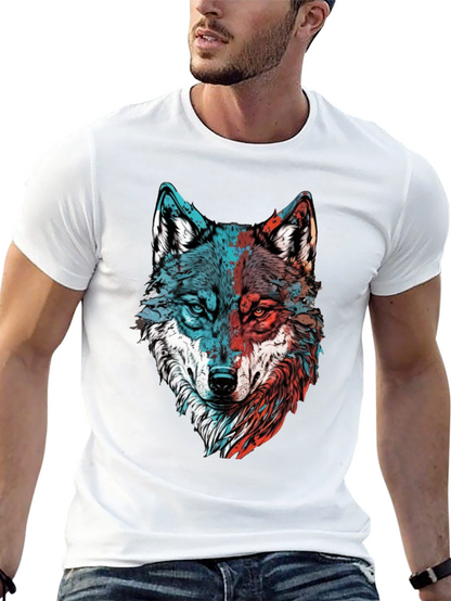 Wolf Graphic Tee - Mens Black Crewneck T-Shirt