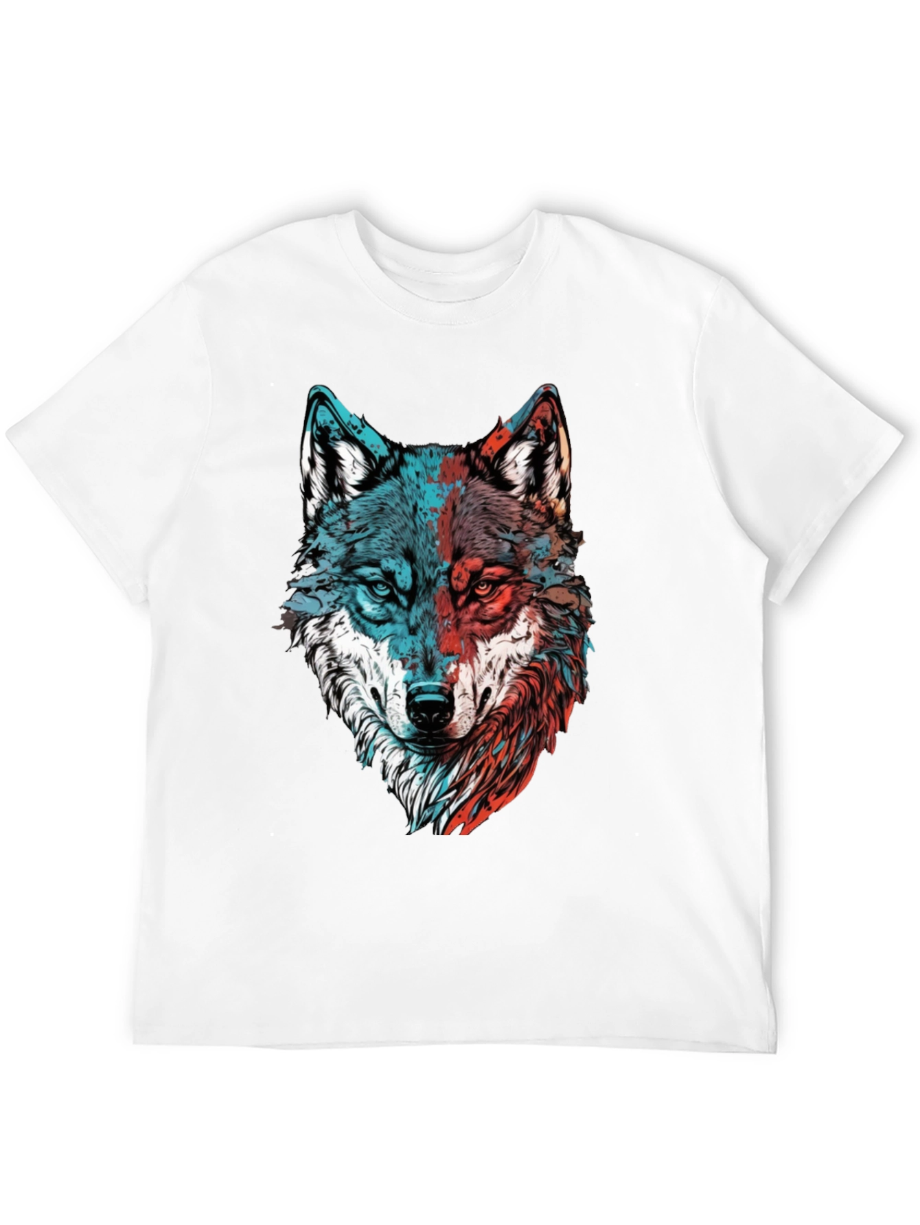 Wolf Graphic Tee - Mens Black Crewneck T-Shirt