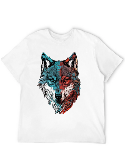 Wolf Graphic Tee - Mens Black Crewneck T-Shirt