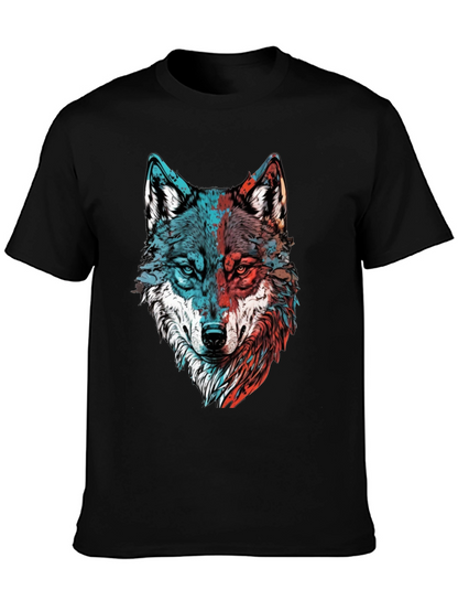 Wolf Graphic Tee - Mens Black Crewneck T-Shirt
