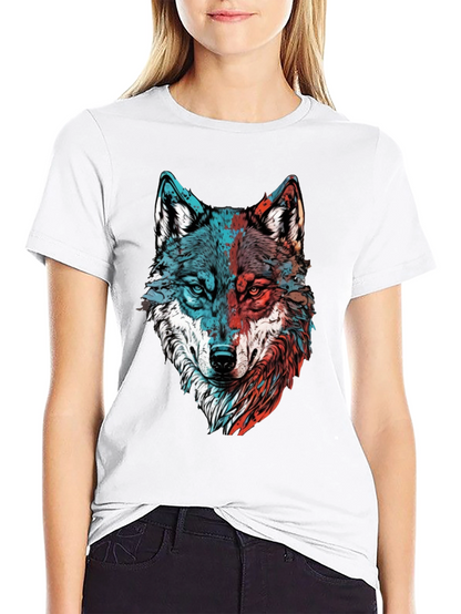 Wolf Graphic Tee - Mens Black Crewneck T-Shirt