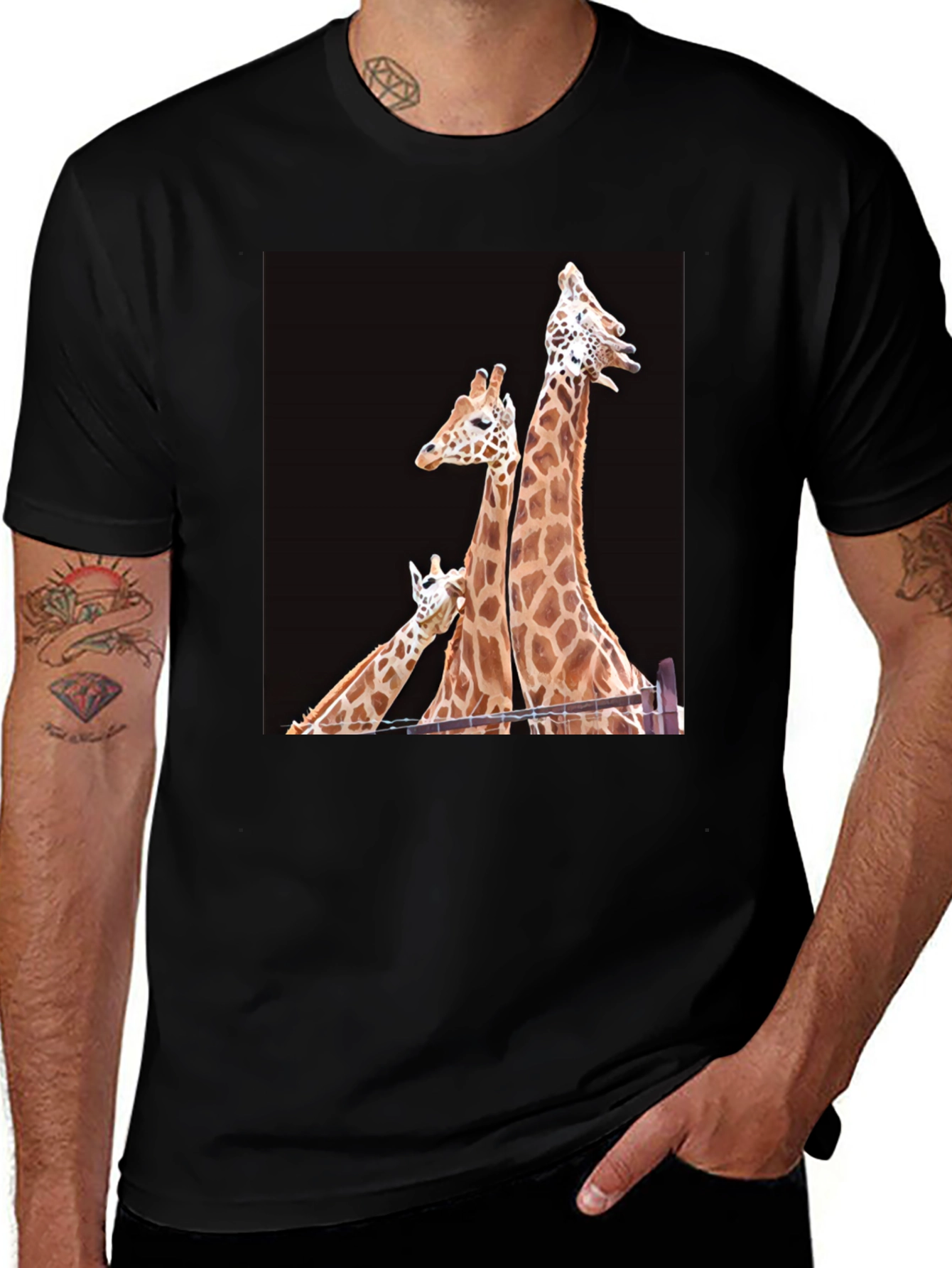 Giraffe Family Graphic T-Shirt