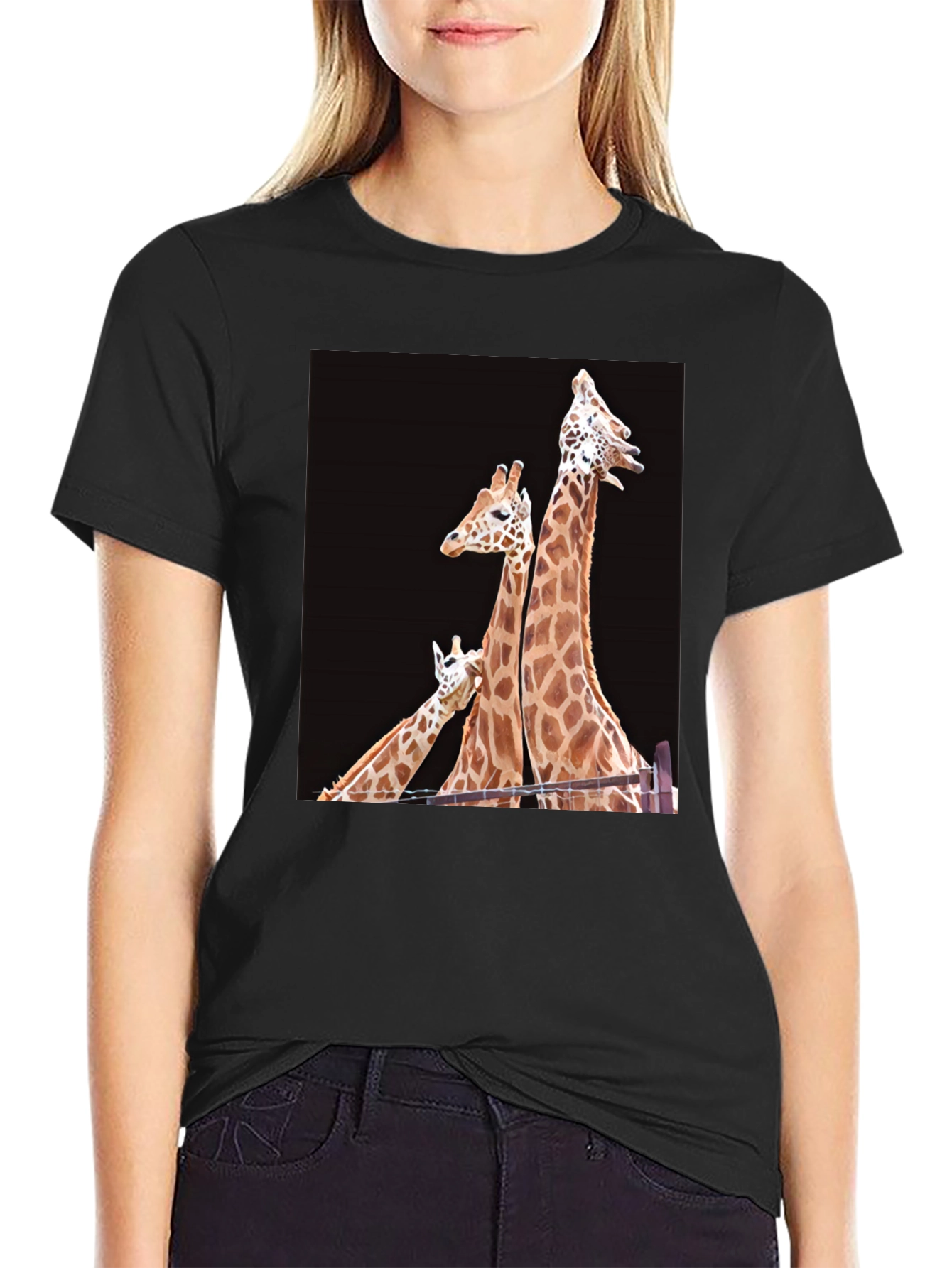 Giraffe Family Graphic T-Shirt