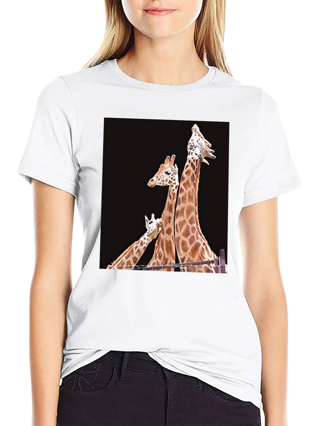 Giraffe Family Graphic T-Shirt