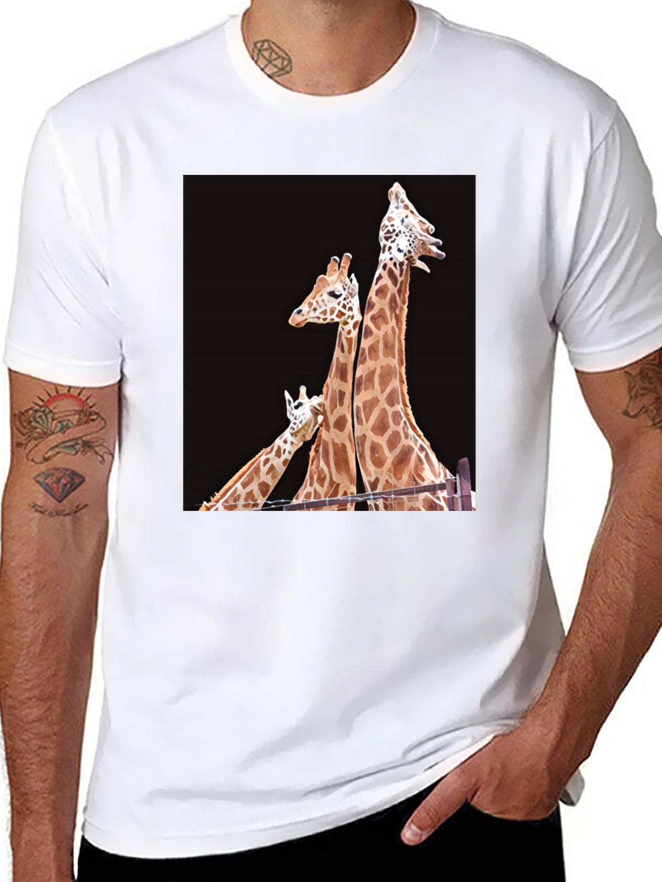 Giraffe Family Graphic T-Shirt