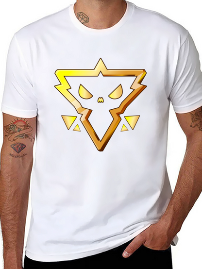 Golden Emblem Black T-Shirt - Modern Graphic Tee