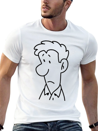 Cartoon Face Graphic Black Tee