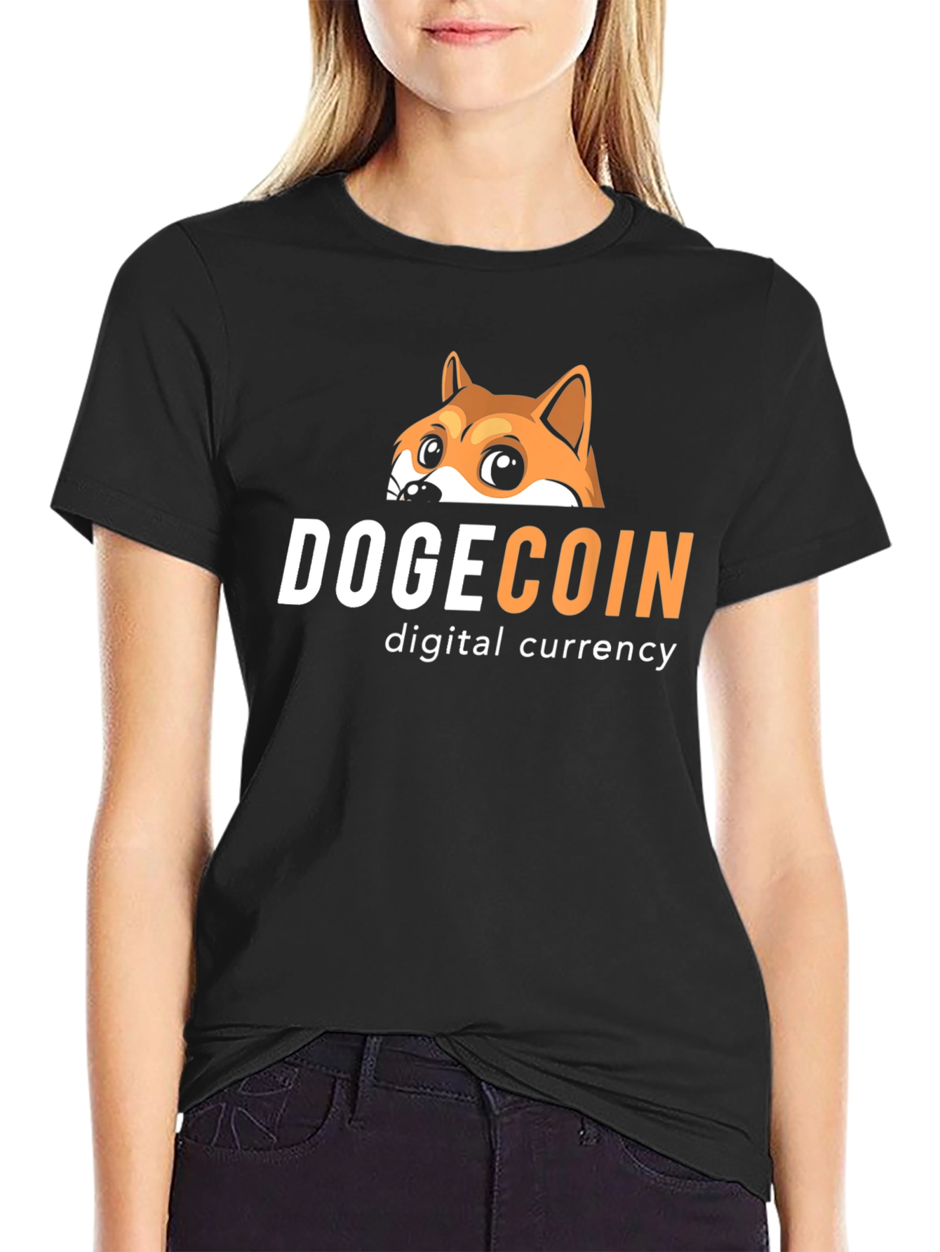 Dogecoin Digital Currency Graphic Tee - Black