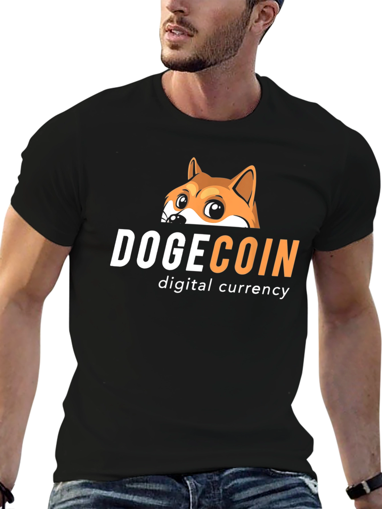 Dogecoin Digital Currency Graphic Tee - Black
