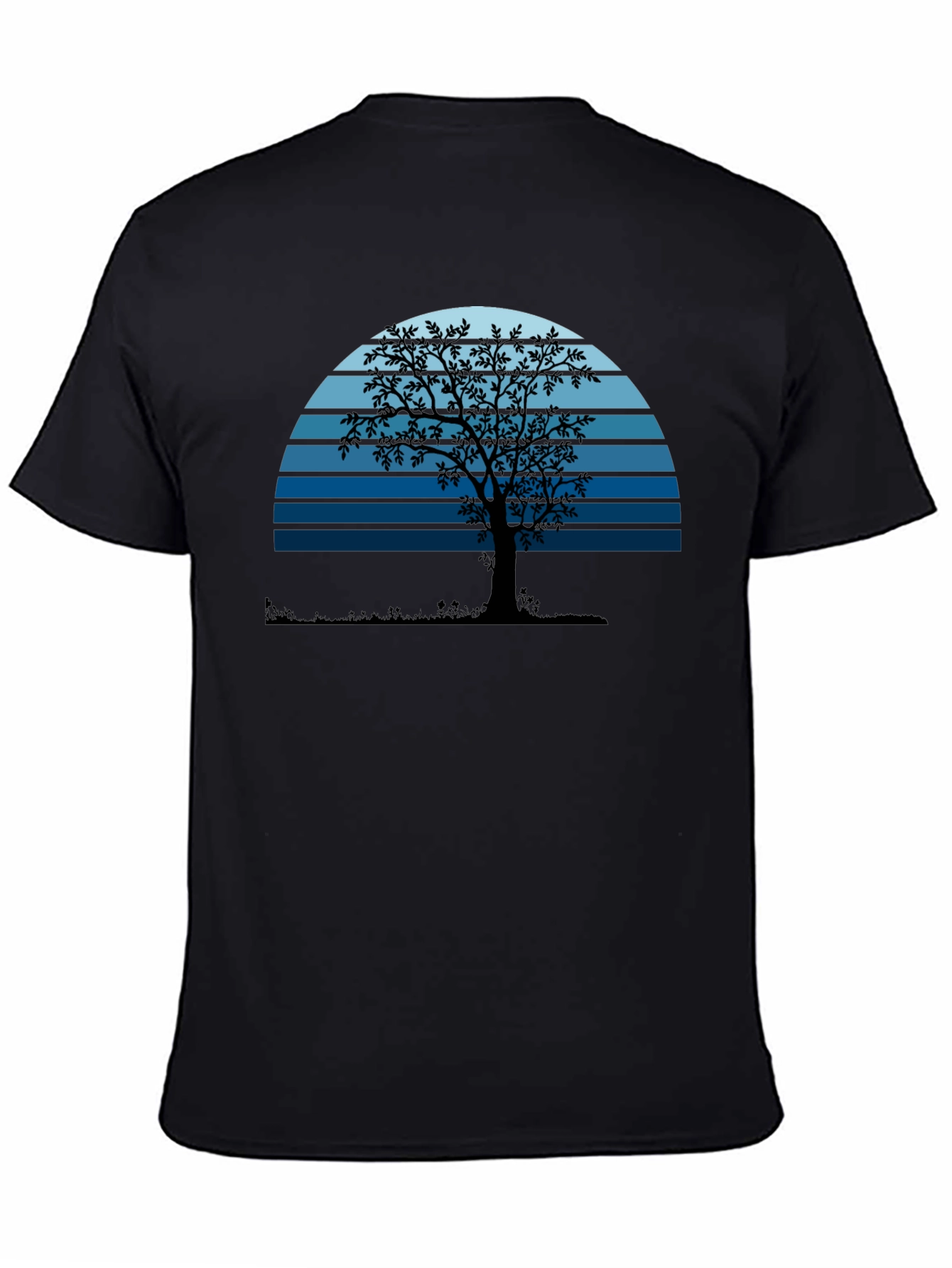 Sunset Tree Graphic Tee - Nature Lovers Black T-Shirt