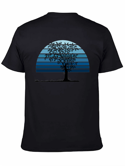Sunset Tree Graphic Tee - Nature Lovers Black T-Shirt