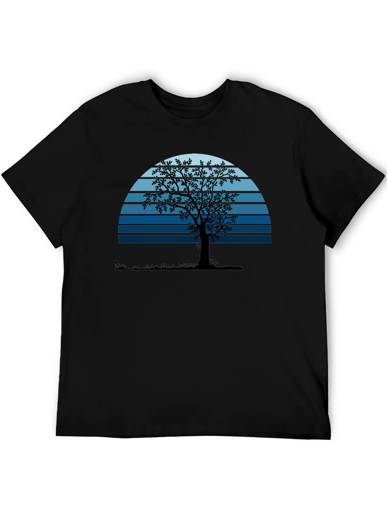 Sunset Tree Graphic Tee - Nature Lovers Black T-Shirt