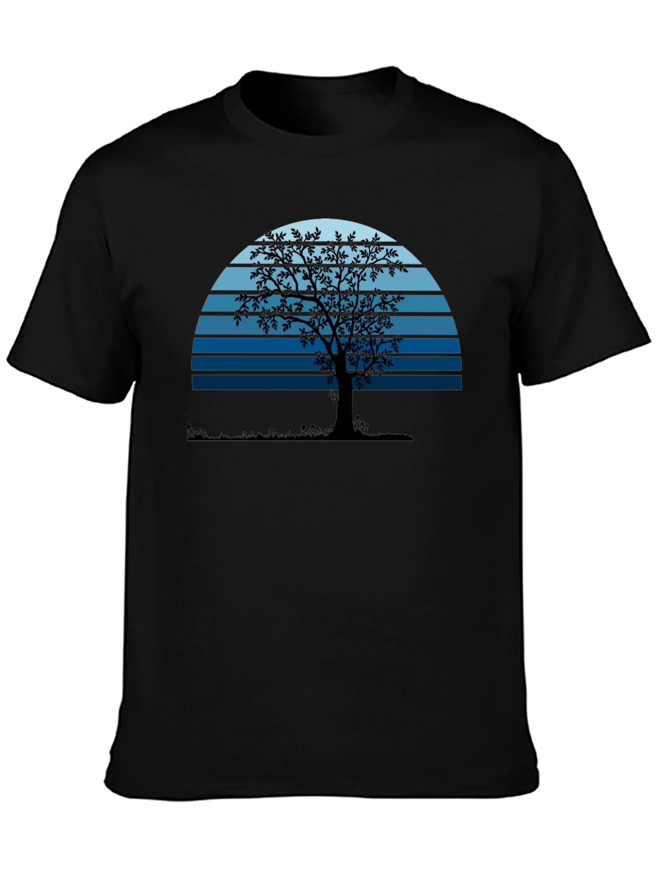 Sunset Tree Graphic Tee - Nature Lovers Black T-Shirt