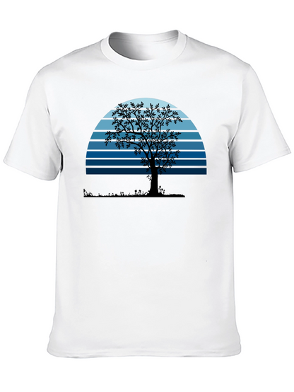 Sunset Tree Graphic Tee - Nature Lovers Black T-Shirt