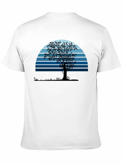 Sunset Tree Graphic Tee - Nature Lovers Black T-Shirt