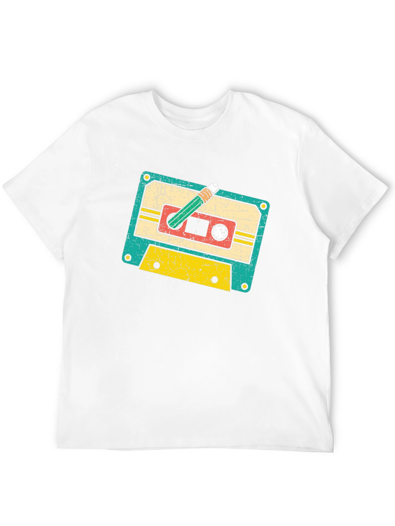 Retro Cassette Tape & Pencil Graphic Tee