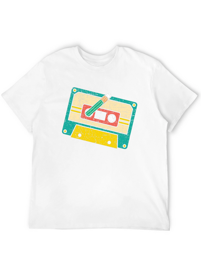 Retro Cassette Tape & Pencil Graphic Tee