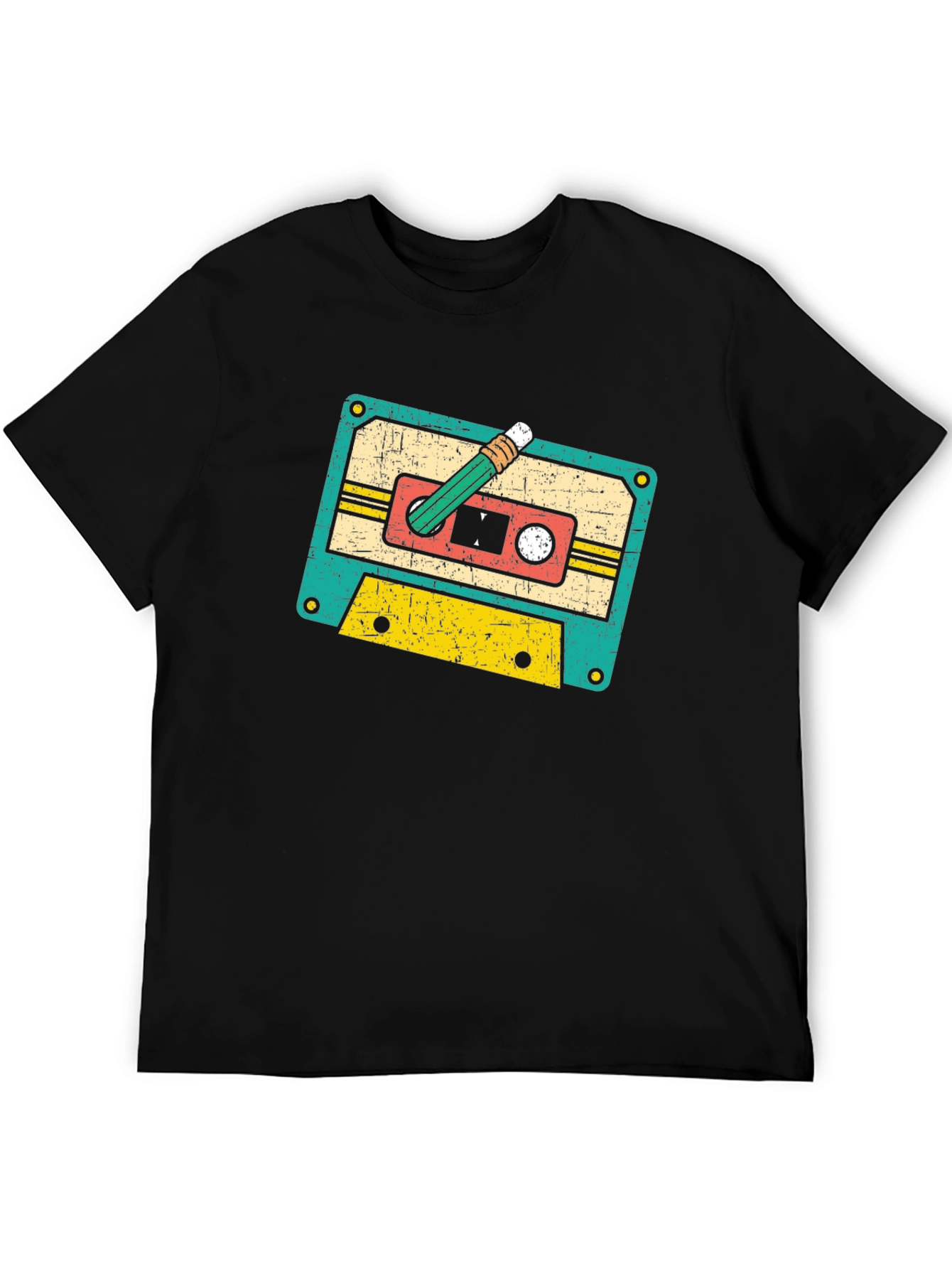 Retro Cassette Tape & Pencil Graphic Tee