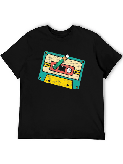 Retro Cassette Tape & Pencil Graphic Tee