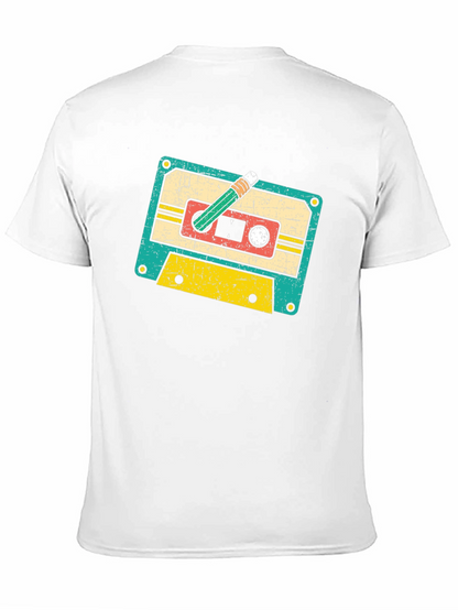 Retro Cassette Tape & Pencil Graphic Tee