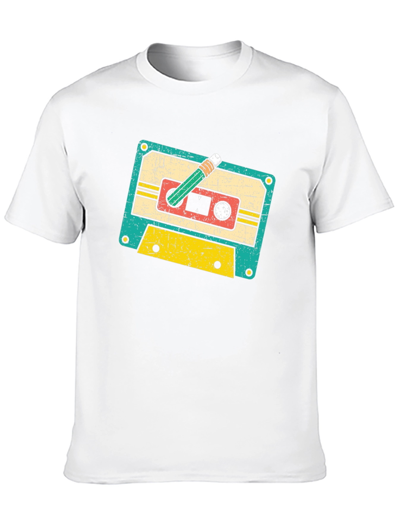 Retro Cassette Tape & Pencil Graphic Tee