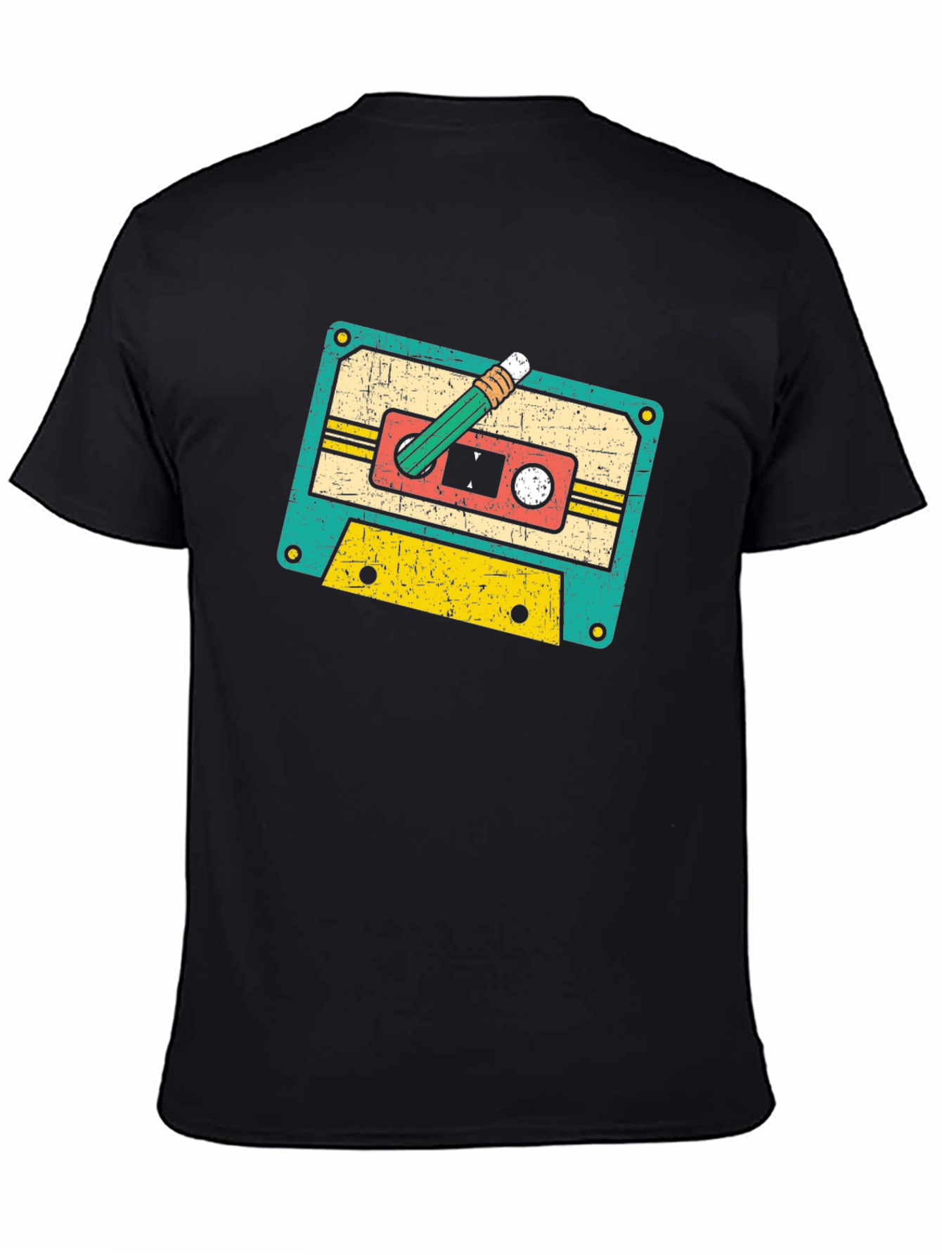 Retro Cassette Tape & Pencil Graphic Tee