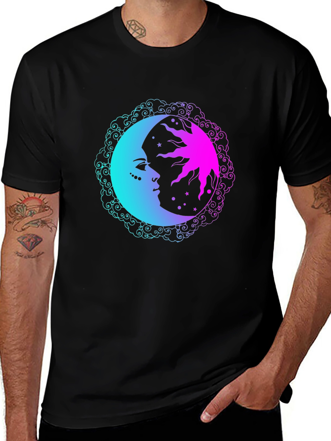 Sun & Moon Graphic Tee - Cosmic Comfort