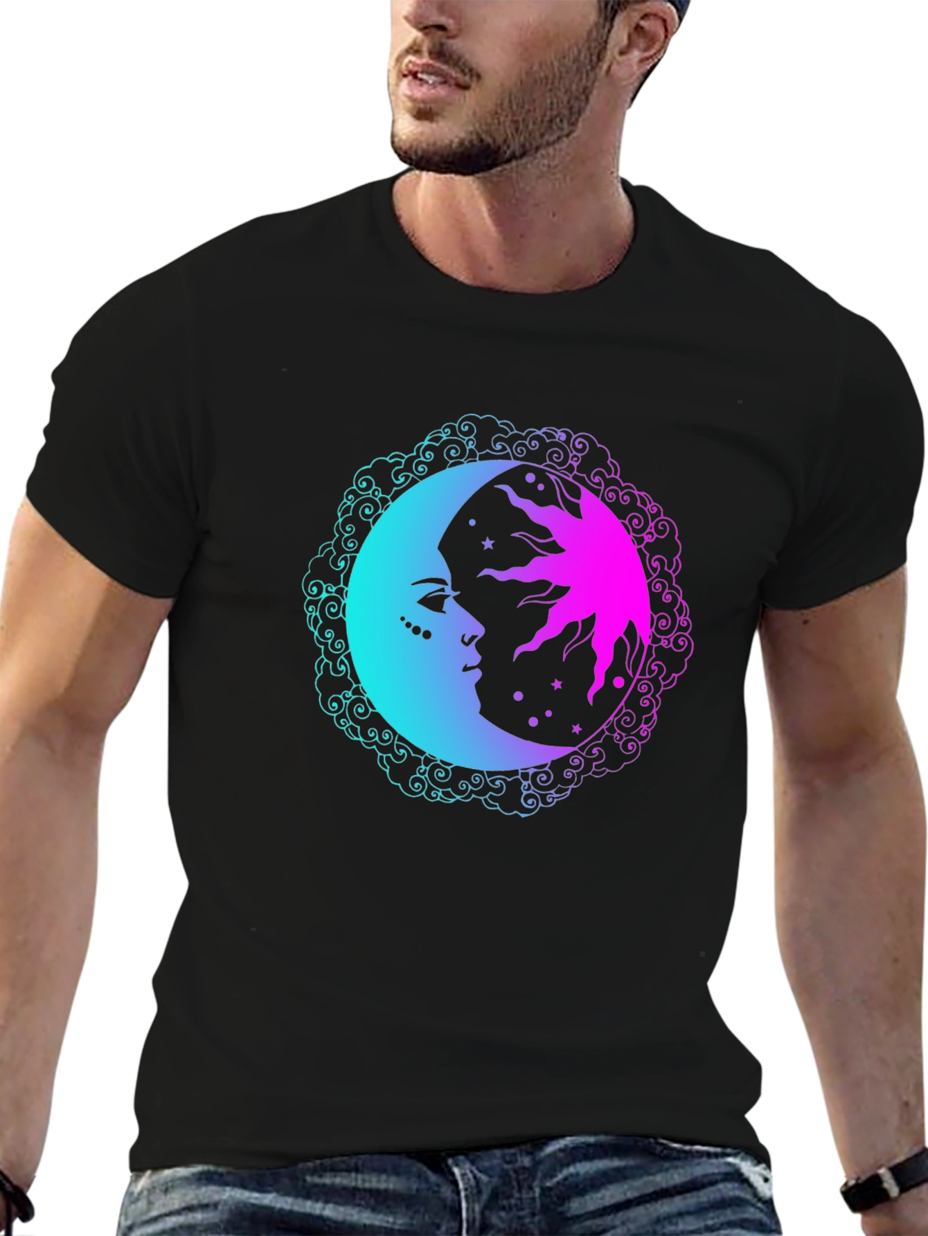 Sun & Moon Graphic Tee - Cosmic Comfort