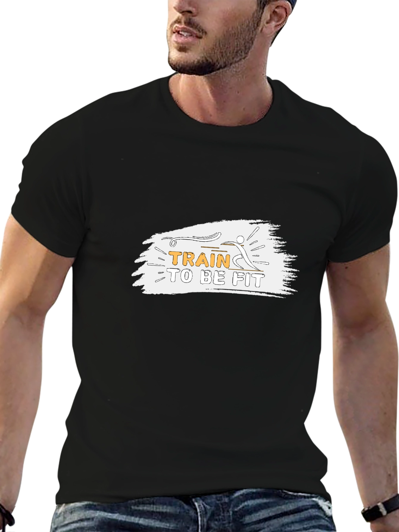 Train to be Fit Black Graphic Tee