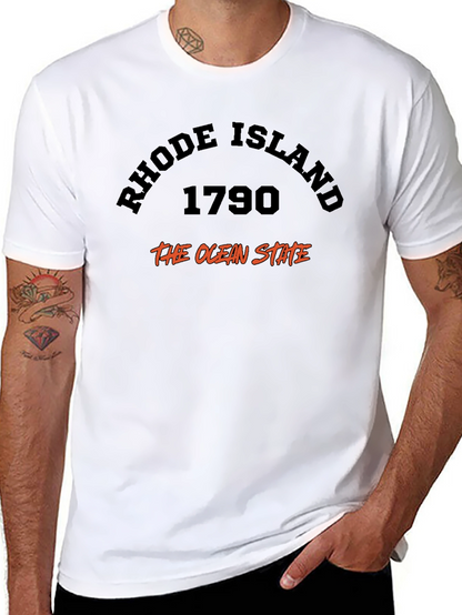 Rhode Island 1790 Ocean State Black T-Shirt