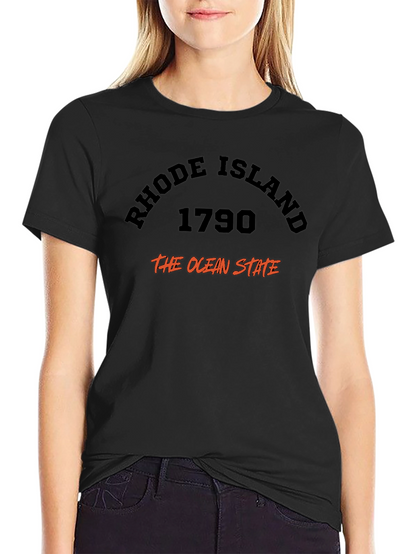 Rhode Island 1790 Ocean State Black T-Shirt