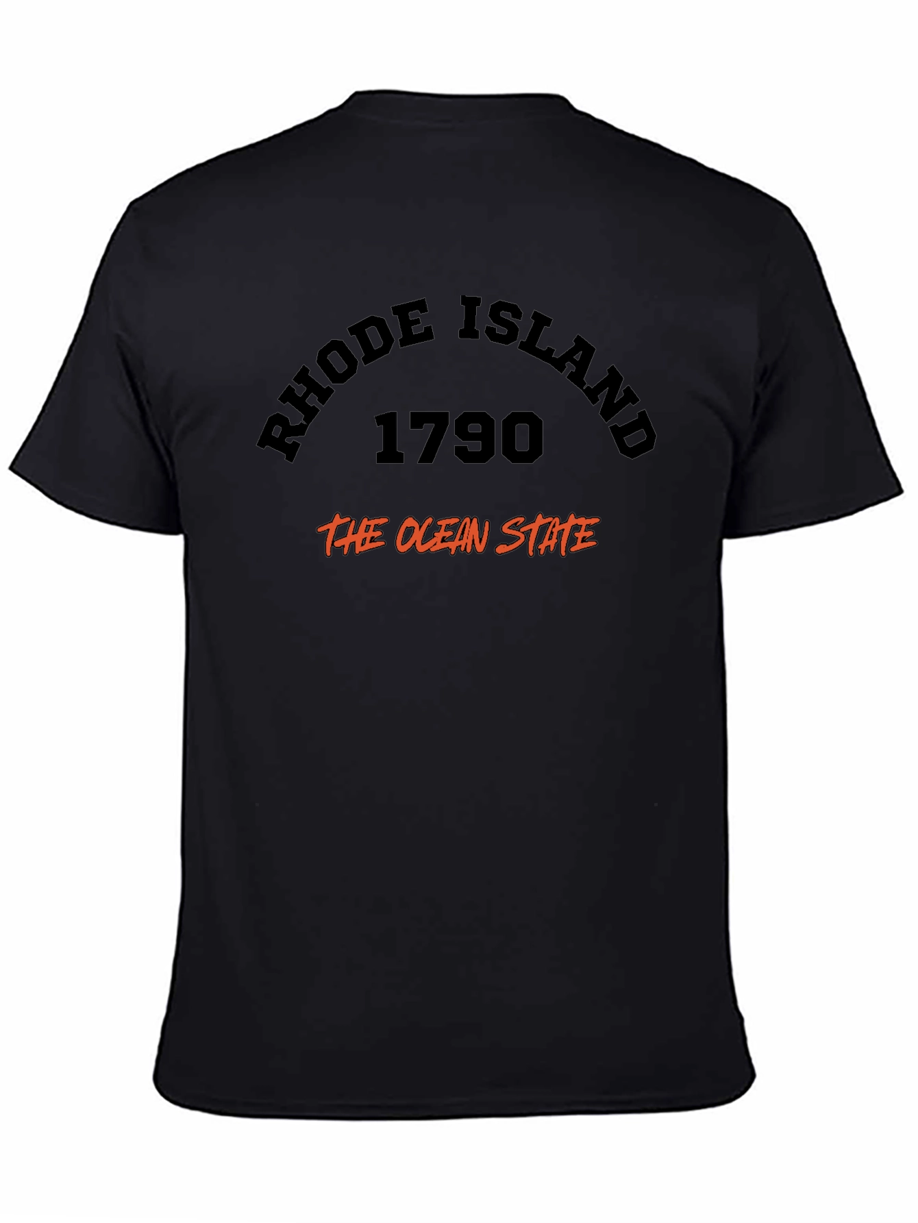 Rhode Island 1790 Ocean State Black T-Shirt