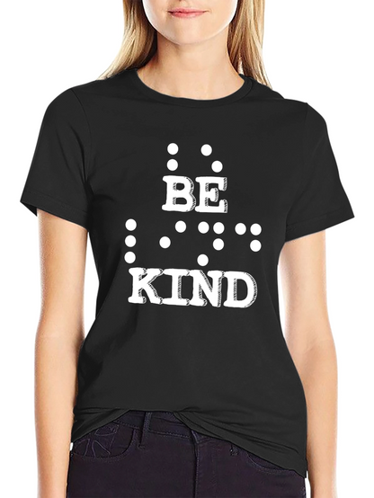 Be Kind Braille Print Black T-Shirt