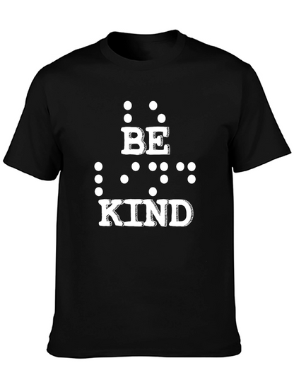 Be Kind Braille Print Black T-Shirt