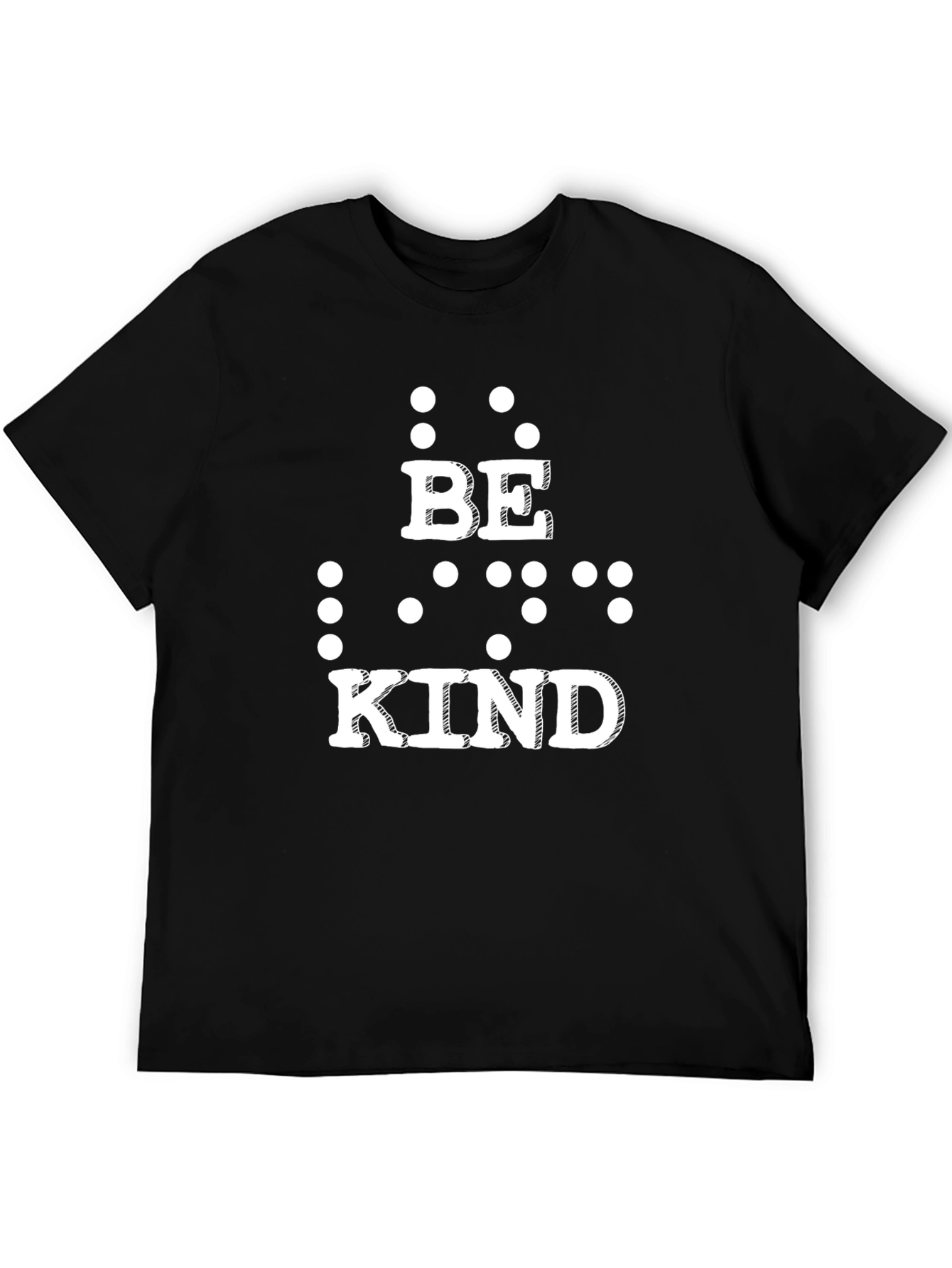 Be Kind Braille Print Black T-Shirt