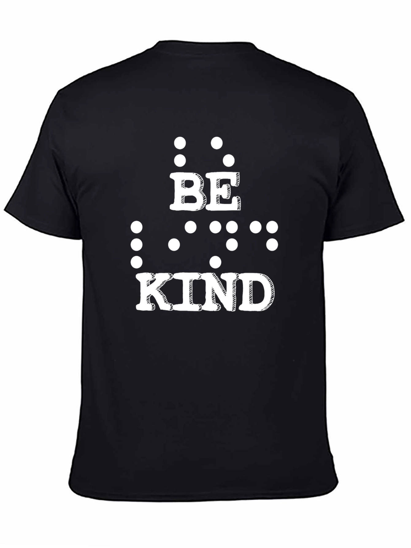 Be Kind Braille Print Black T-Shirt
