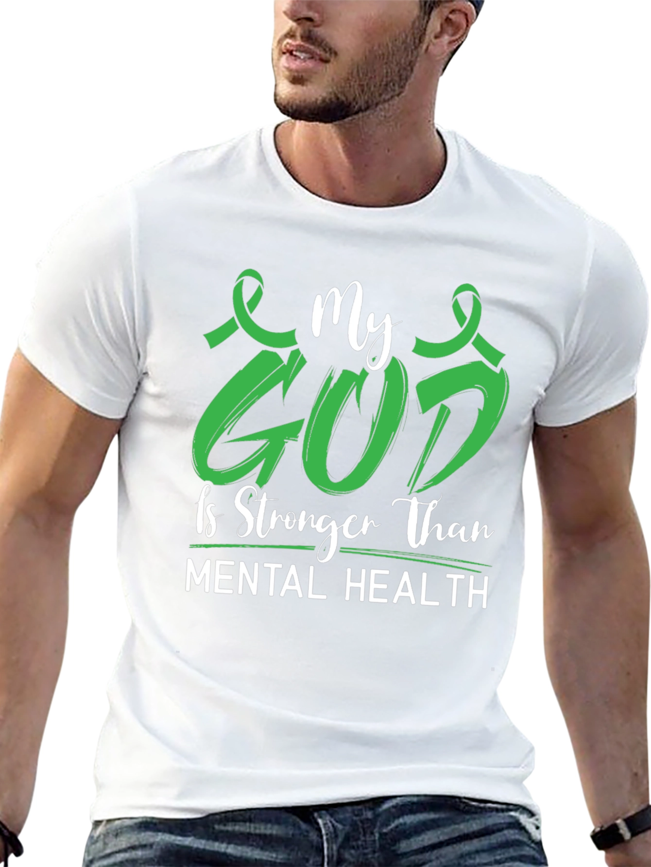 My God is Stronger Mental Health Awareness Tee