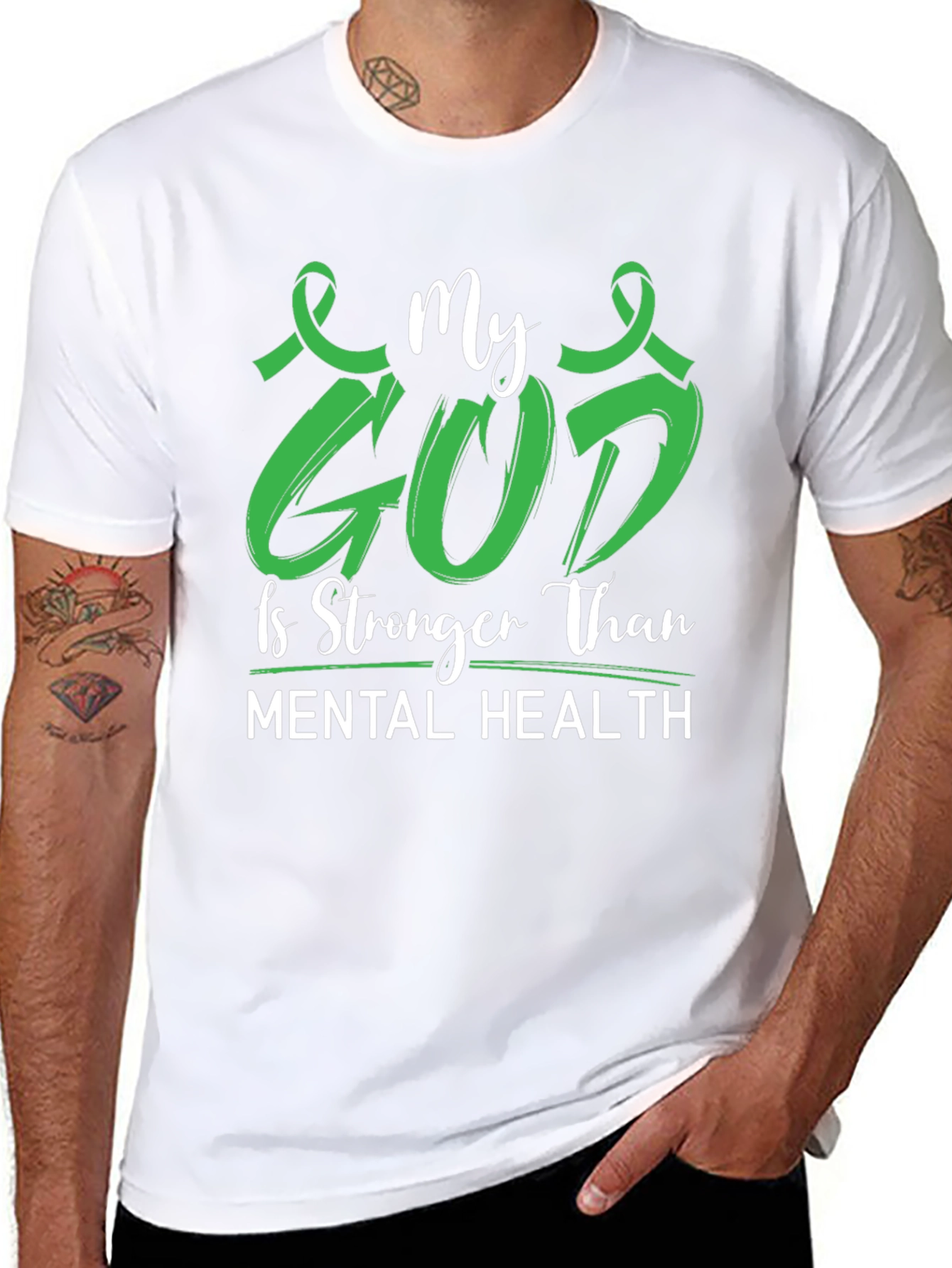 My God is Stronger Mental Health Awareness Tee