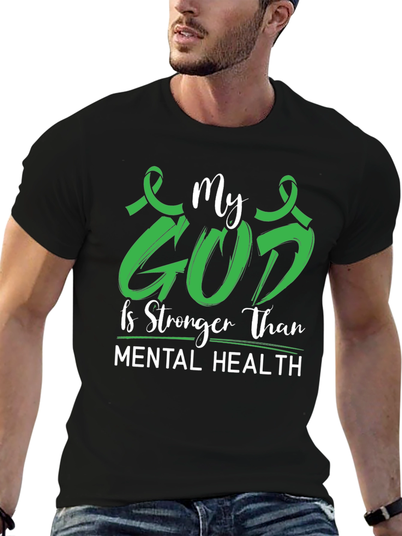 My God is Stronger Mental Health Awareness Tee