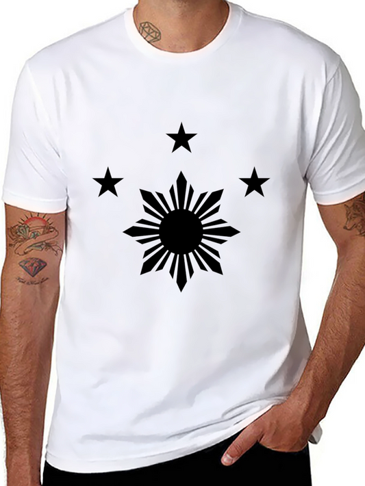 Philippines Flag Inspired Black Tee