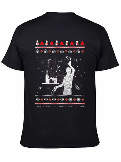 Bartender Ugly Christmas Sweater Graphic T-Shirt